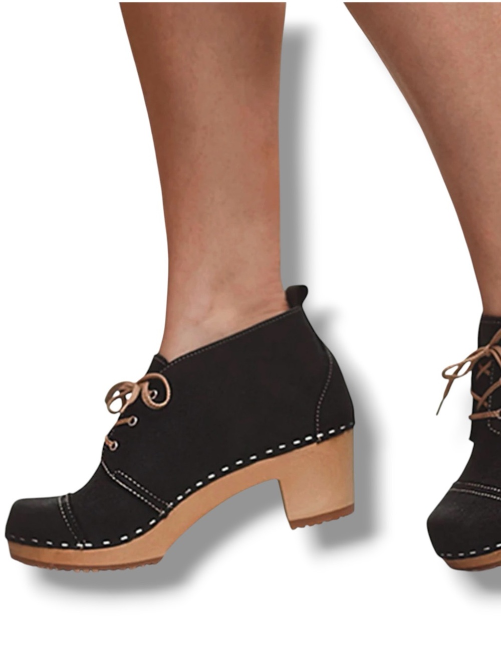 Sandgrens Chukka Cap Toe Clog Swedish Scandi Girl Boots Black Size 37 US 6-6.5